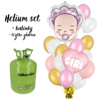 Helium set - Vhodn kombinace helia s balonky pro narozen dtte - Je to holika