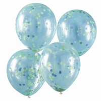 BALNKY s konfetami zeleno-modr 30cm 5ks